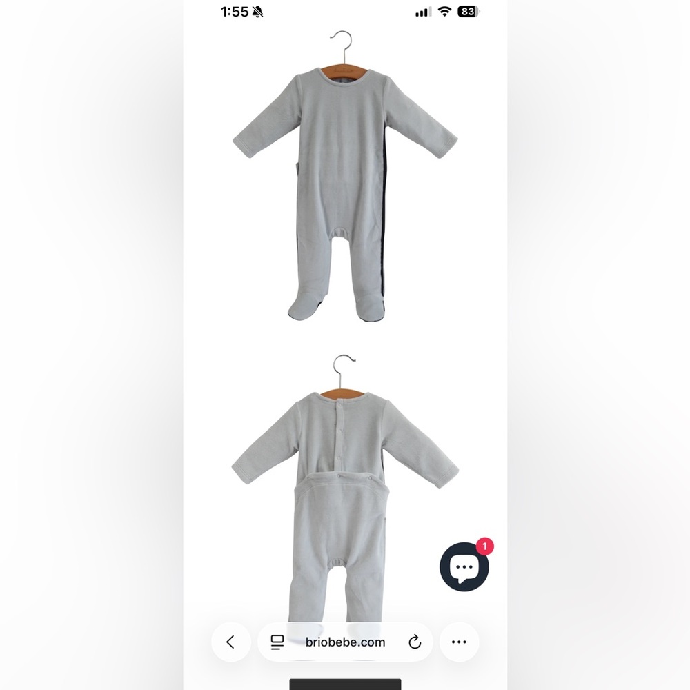 Briobebe Cozy Gray Kids One Piece